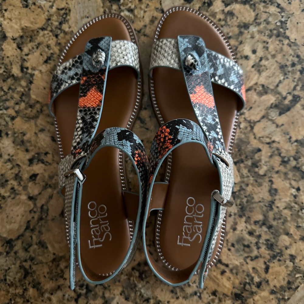 Franco Sarto snake embossed sandal size 7
